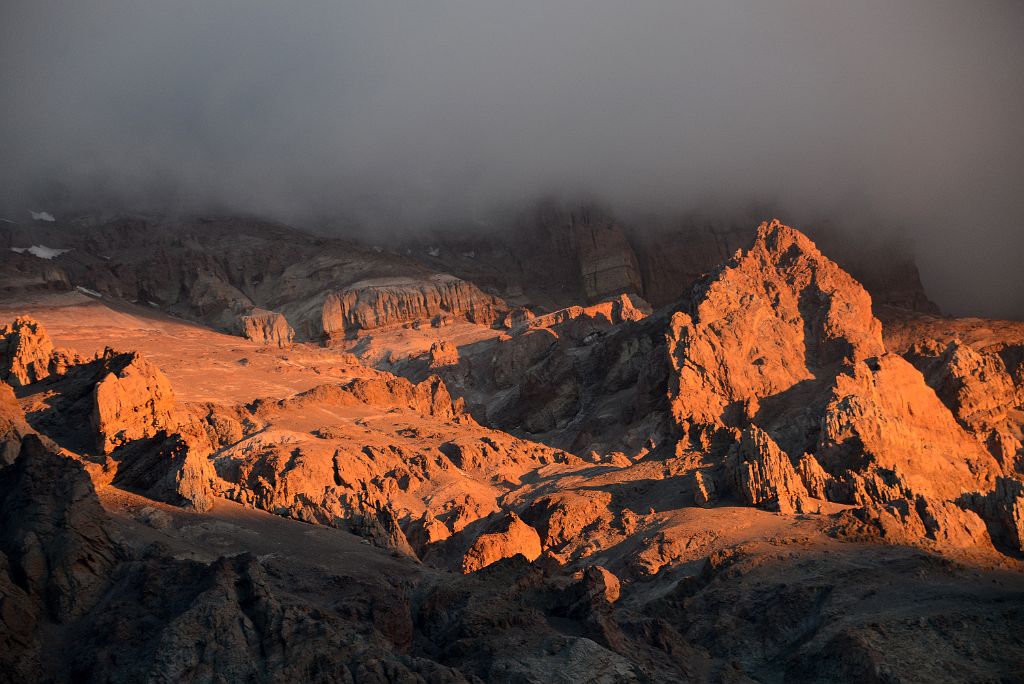 12 Sunset On Aconcagua West Face From Plaza de Mulas Aconcagua Base Camp